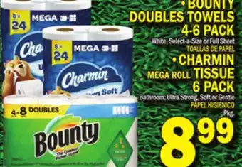 Bravo Supermarkets BOUNTY DOUBLES TOWELS 4-6 PACK offer