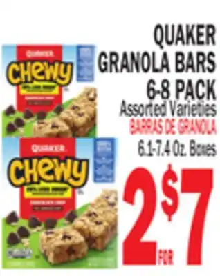 Bravo Supermarkets QUAKER GRANOLA BARS 6-8 PACK offer