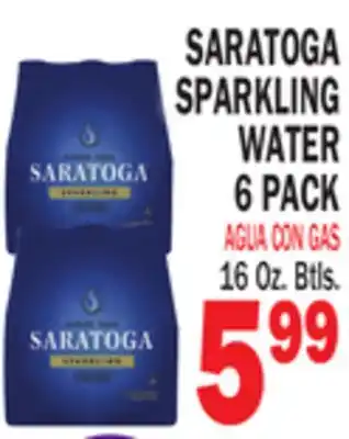 Bravo Supermarkets SARATOGA SPARKLING WATER 6 PACK offer