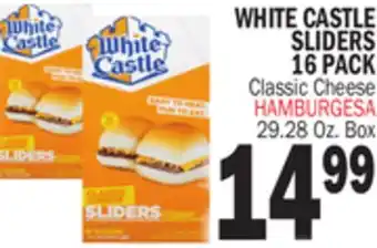 Bravo Supermarkets WHITE CASTLE SLIDERS 16 PACK offer