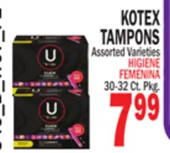 Bravo Supermarkets KOTEX TAMPONS offer