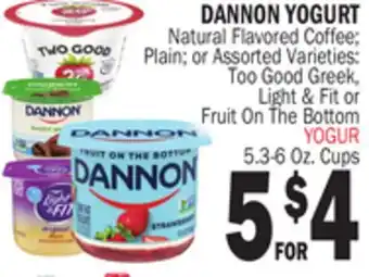 Bravo Supermarkets DANNON YOGURT offer