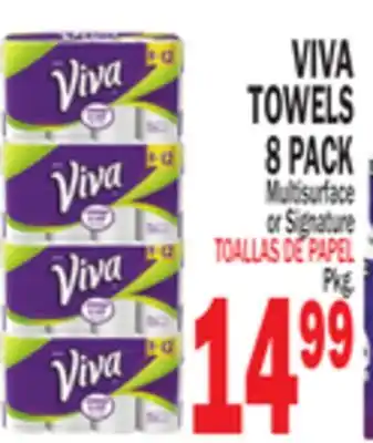 Bravo Supermarkets VIVA TOWELS 8 PACK offer