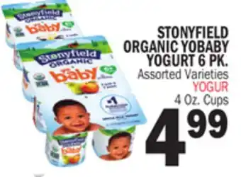 Bravo Supermarkets STONYFIELD ORGANIC YOBABY YOGURT 6 PK offer