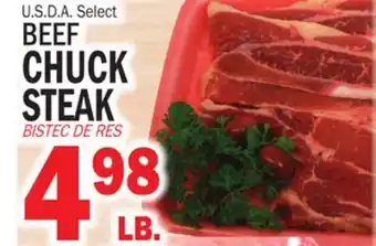 Bravo Supermarkets BEEF CHUCK STEAK offer