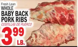 Bravo Supermarkets WHOLE BABY BACK PORK RIBS offer