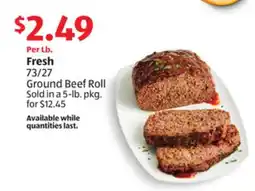 Aldi Fresh 73/27 Ground Beef Roll offer