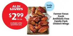 Aldi Focus Fresh Antibiotic Free Family Pack Chicken Wings offer