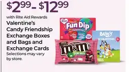 Rite Aid Valentine's Candy Friendship Exchange Boxes and Bags and Exchange Cards offer