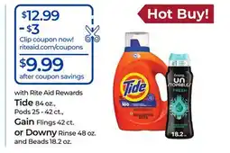 Rite Aid Tide, Pods or Downy offer