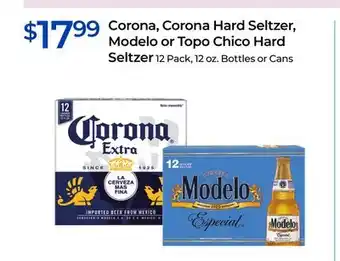 Rite Aid Corona, Corona Hard Seltzer, Modelo or Topo Chico Hard Seltzer offer