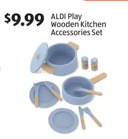 Aldi ALDI Play Wooden Kitchen Accessories Set offer