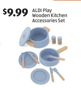 Aldi ALDI Play Wooden Kitchen Accessories Set offer