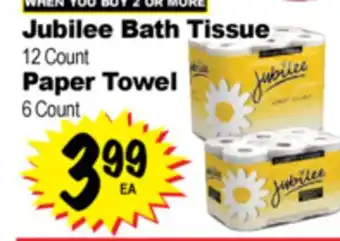 Superior Grocers Jubilee Bath Tissue 12 Count Paper Towel 6 Count offer