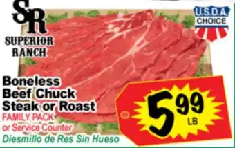 Superior Grocers Boneless Chuck Beef or Roast offer