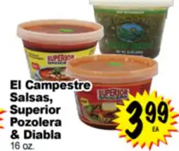 Superior Grocers El Campestre Salsas, Superior Pozolera & Diabla offer