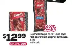 Grocery Outlet Lloyd's barbeque Co. St. Louis style Pork Spareribs in original BBQ Sauce, 2.3 lb offer