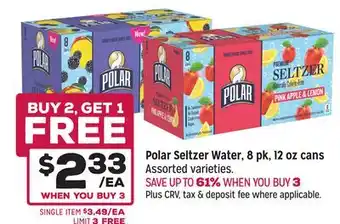 Grocery Outlet Polar Seltzer Water, 8 pk, 12 oz cans offer