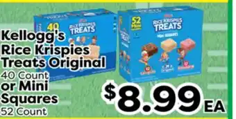 Superior Grocers Kellogg's Rice Krispies Treats Original 40 Count, or Mini Squares 52 Count offer