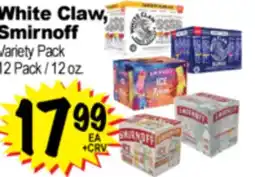 Superior Grocers White Claw, Smirnoff Variety Pack offer