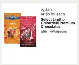 Walgreens Select Lindt or Ghirardelli Premium Chocolates offer