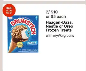 Walgreens Haagen-Dazs, Nestle or Oreo Frozen Treats offer