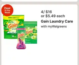 Walgreens Gain Laundry Care offer