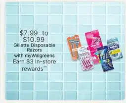 Walgreens Gillette Disposable Razors offer