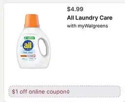 Walgreens All Laundry Care offer