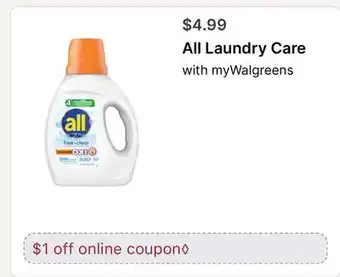 Walgreens All Laundry Care offer