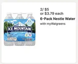 Walgreens 6-Pack Nestle Water offer