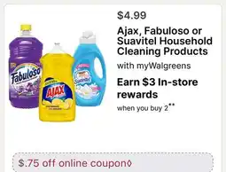 Walgreens Ajax, Fabuloso or Suavitel Household Cleaning Products offer