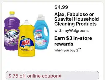 Walgreens Ajax, Fabuloso or Suavitel Household Cleaning Products offer