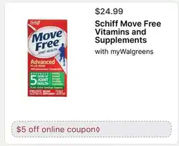 Walgreens Schiff Move Free Vitamins and Supplements offer