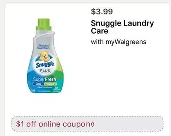 Walgreens Snuggle Laundry Care offer