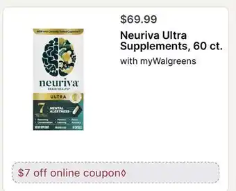 Walgreens Neuriva Ultra Supplements, 60 ct offer