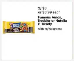 Walgreens Famous Amos, Keebler or Nutella B-Ready offer