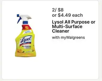 Walgreens Lysol All Purpose or Multi-Surface Cleaner offer