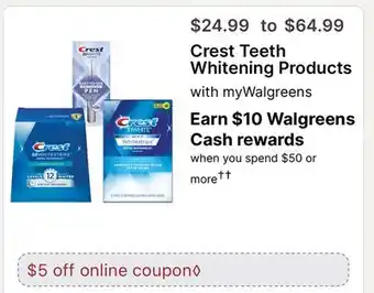 Walgreens Crest Teeth Whitening Products offer