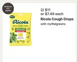 Walgreens Ricola Cough Drops offer