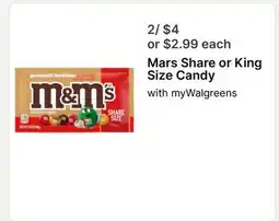 Walgreens Mars Share or King Size Candy offer