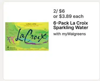 Walgreens 6-Pack La Croix Sparkling Water offer