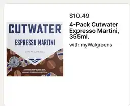 Walgreens 4-Pack Cutwater Expresso Martini, 355ml offer