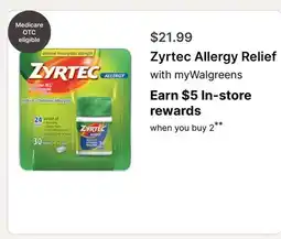 Walgreens Zyrtec Allergy Relief offer