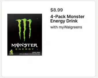 Walgreens 4 - Pack Monster Energy Drink offer