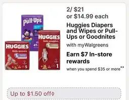 Walgreens Huggies Diapers and Wipes or Pull-Ups or Goodnites offer