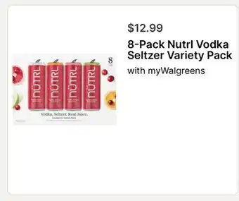 Walgreens 8-Pack Nutrl Vodka Seltzer Variety Pack offer