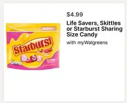 Walgreens Life Savers, Skittles or Starburst Sharing Size Candy offer