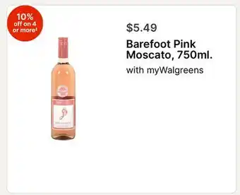 Walgreens Barefoot Pink Moscato, 750ml offer