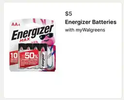 Walgreens Energizer Batteries offer